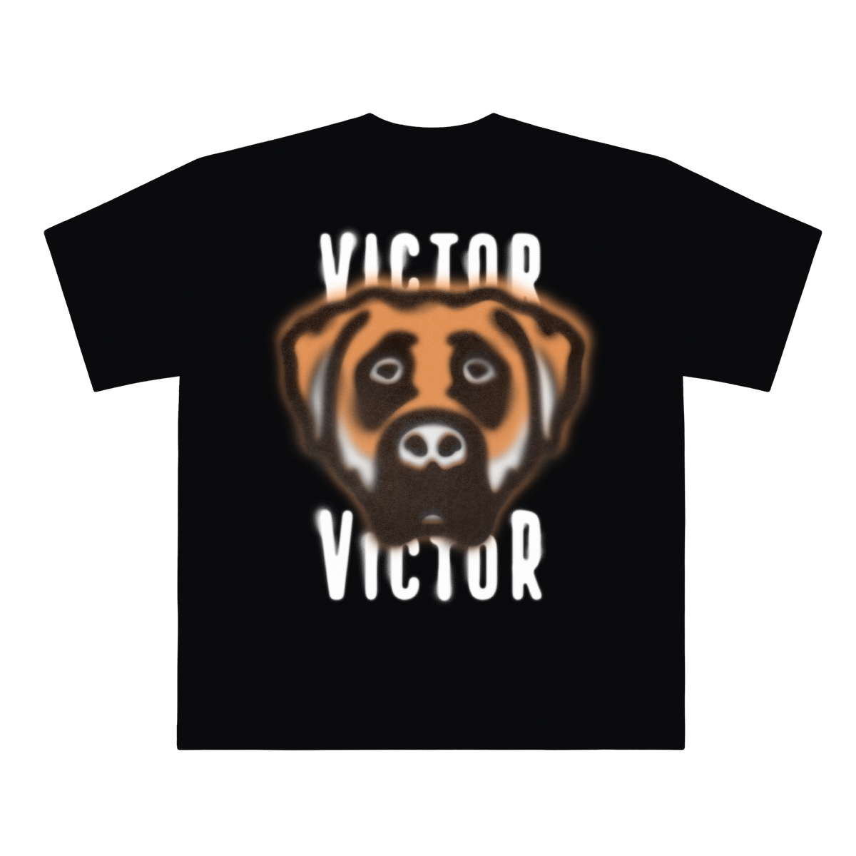DOG LOGO AIRBRUSH T-SHIRT (BLACK)
