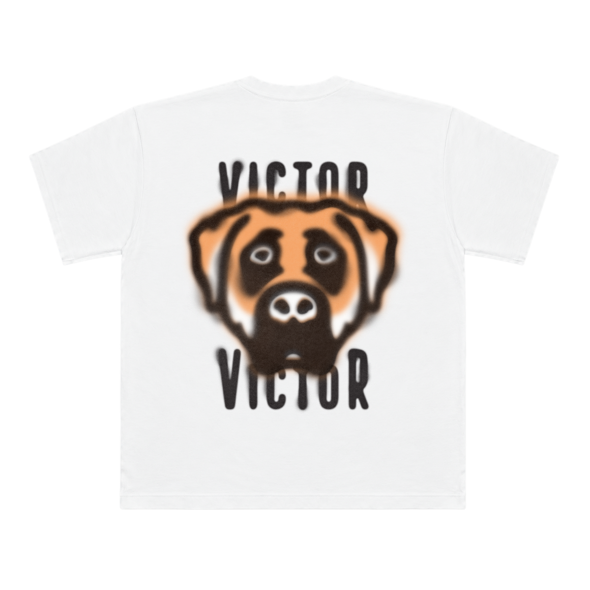 DOG LOGO AIRBRUSH T-SHIRT (WHITE)