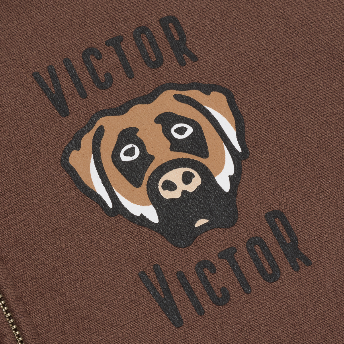 DOG LOGO HEAVYWEIGHT ZIP HOODIE (BROWN)