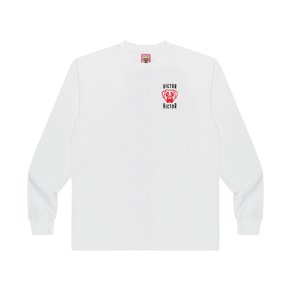 DOG LOGO LONGSLEEVE (WHITE/RED)