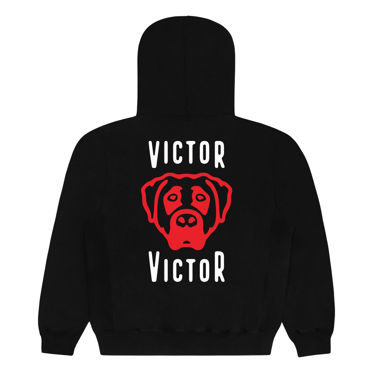 DOG LOGO ZIP HOODIE (BLACK/RED)