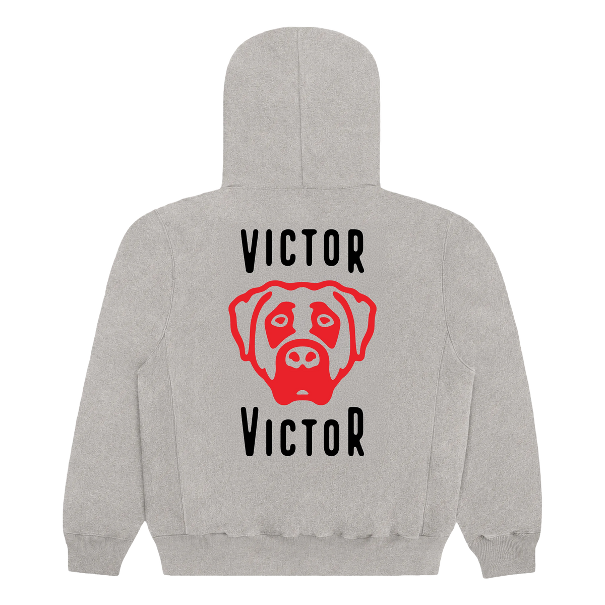 DOG LOGO ZIP HOODIE (GRAY/RED)