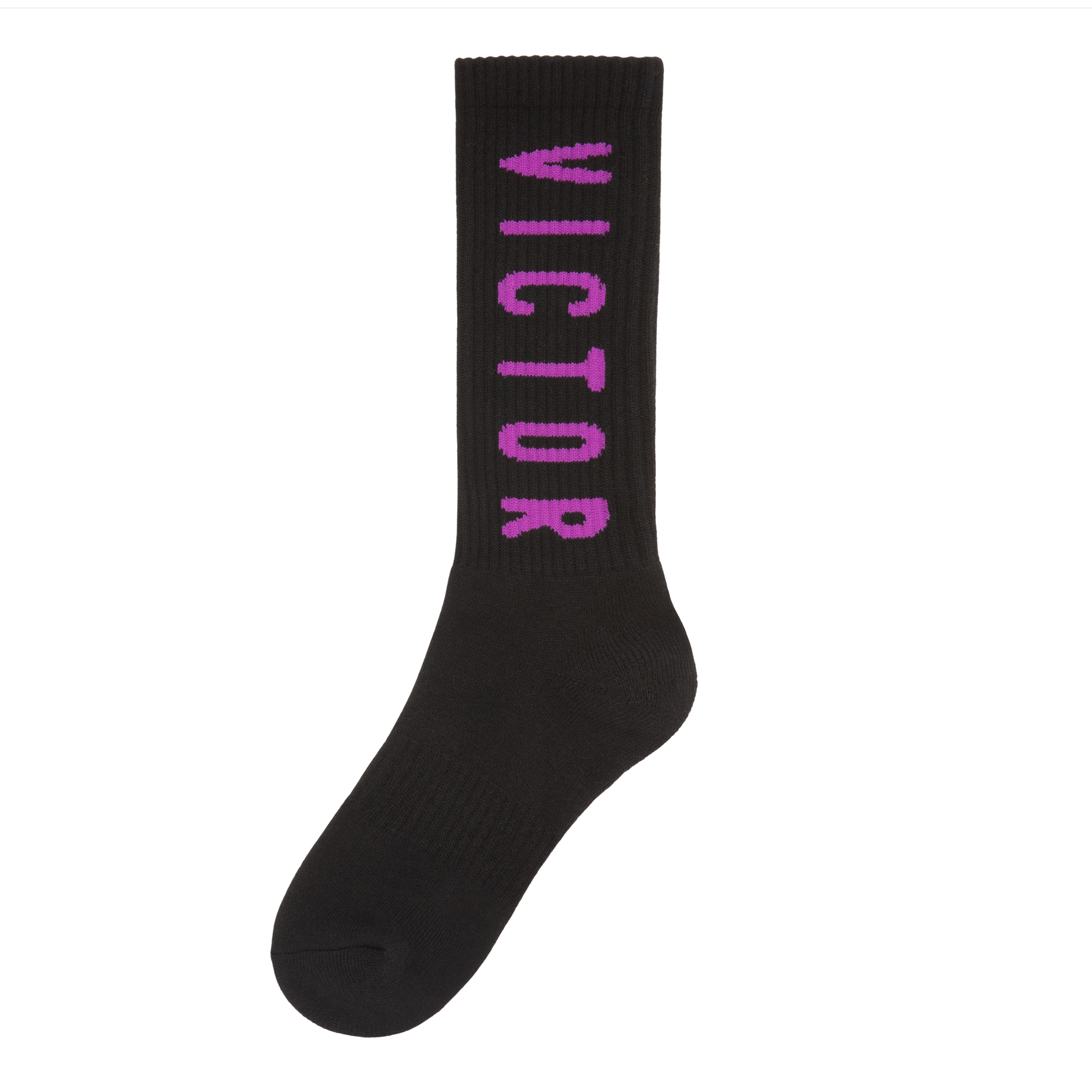 LOGO SOCKS (BLACK/PURPLE)