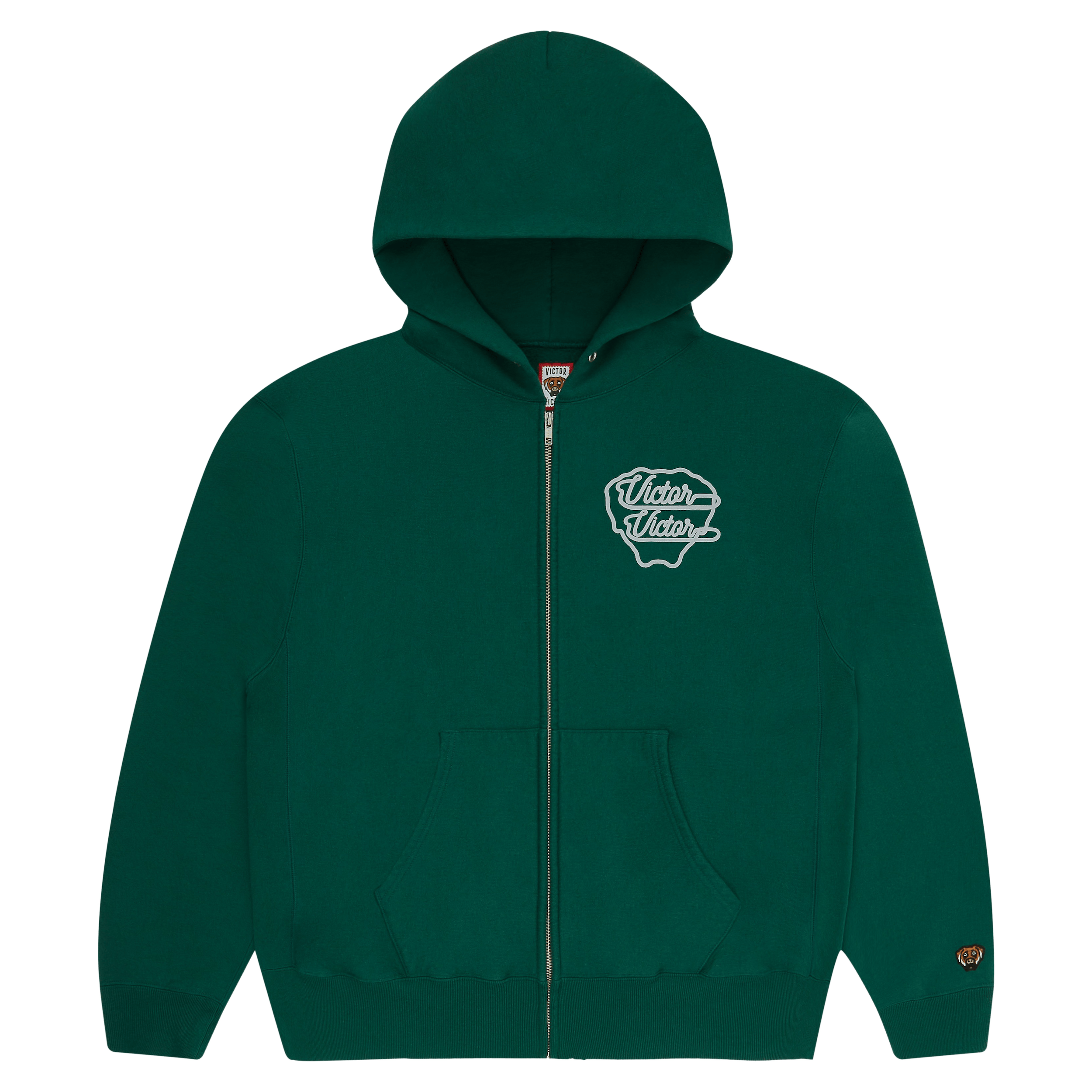 REFLECTIVE LOGO ZIP HOODIE (GREEN)