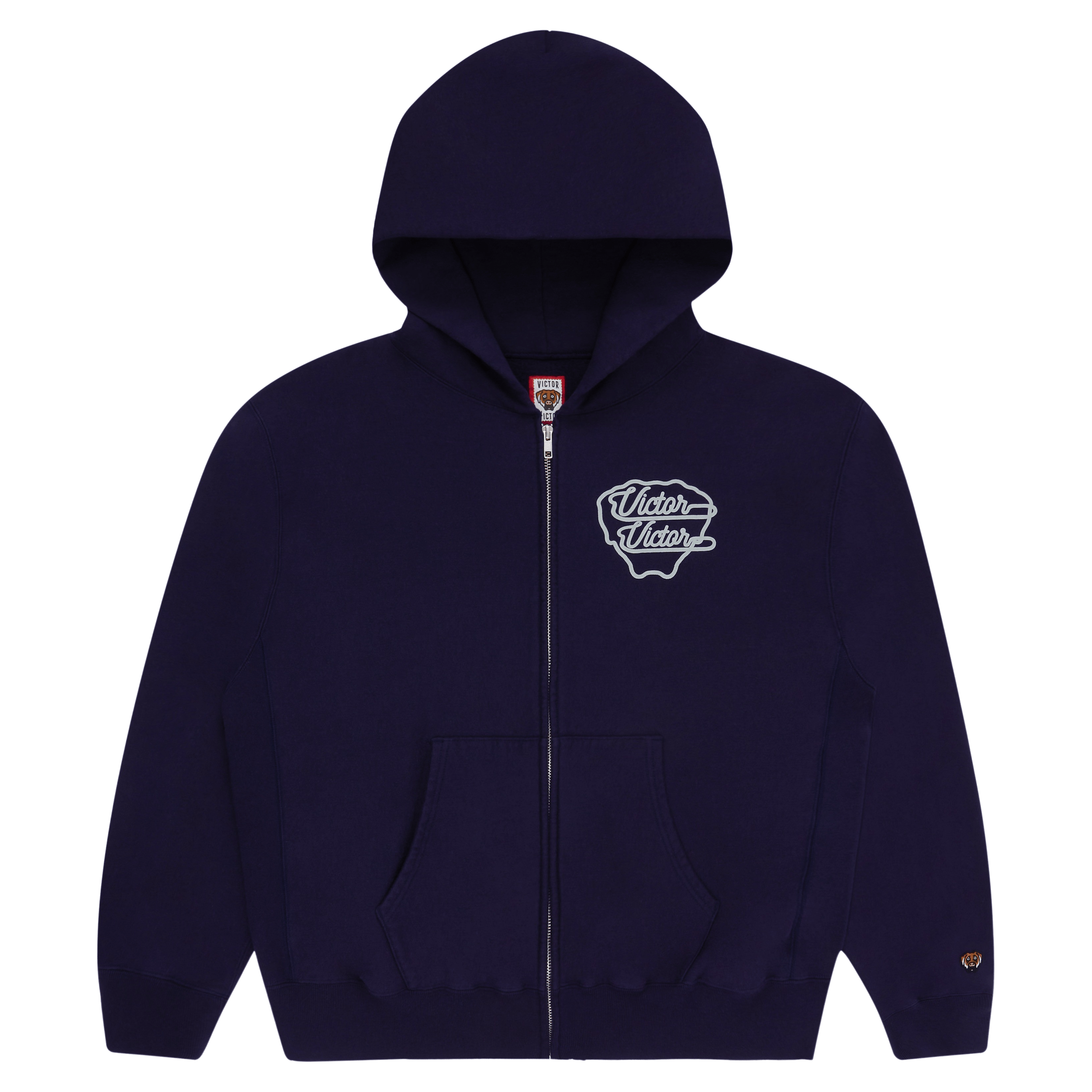 REFLECTIVE LOGO ZIP HOODIE (NAVY)